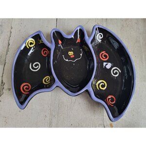 Ceramic divided bat plate Halloween home decor kitchen cute